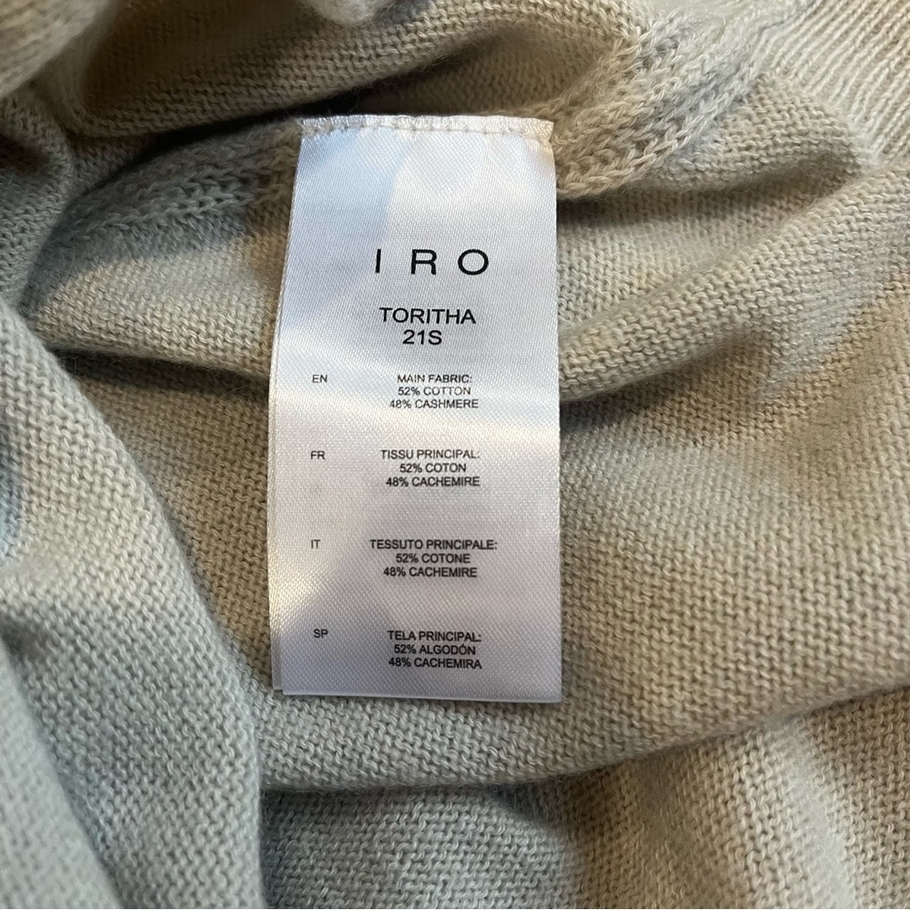 IRO Paris Toritha Sweater V-neck Cashmere Cotton Blend Medium- oversized cropped - Picture 7 of 8